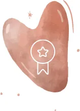 Ícono gua sha con estrella representando recomendaciones de productos faciales