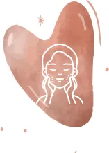 Ícono gua sha con silueta representando rutinas faciales realistas