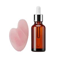 Kit con piedra Gua Sha y aceite facial para masaje rejuvenecedor