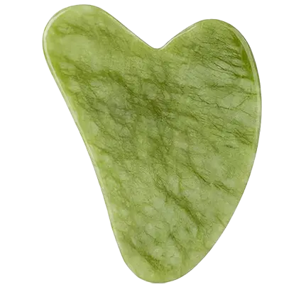 Piedra Gua Sha de jade verde natural para masaje facial