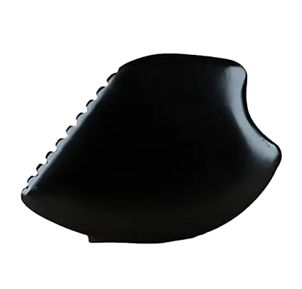 Piedra Gua Sha Bian negra con bordes dentados para masaje facial