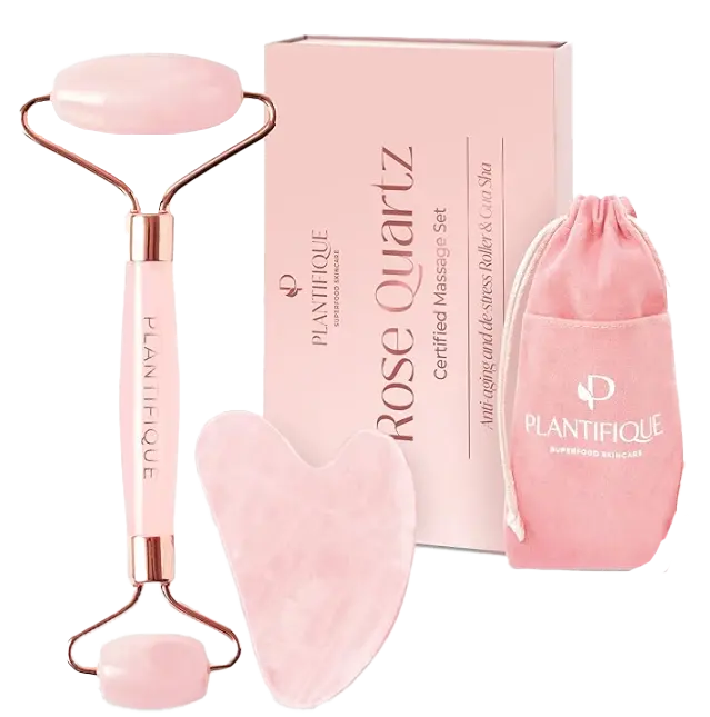 Plantifique set de cuarzo rosa con rodillo